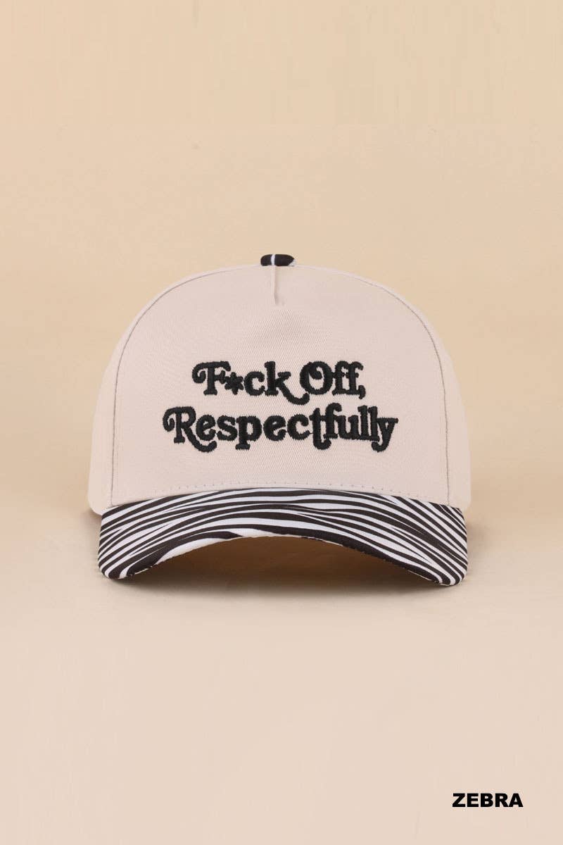 "F*ck Off Respectfully" Two Tone Canvas Cotton Cap