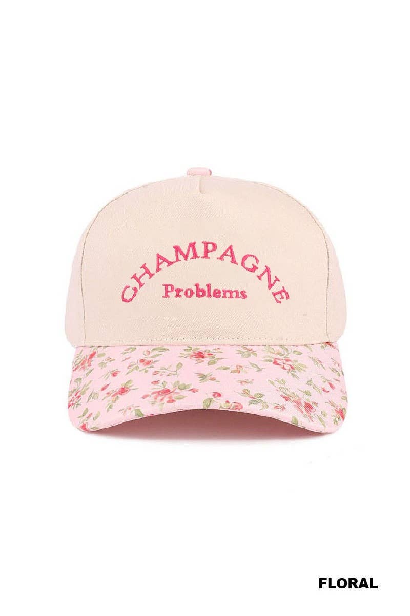 Champagne Problems Two Tone Canvas Cotton Cap