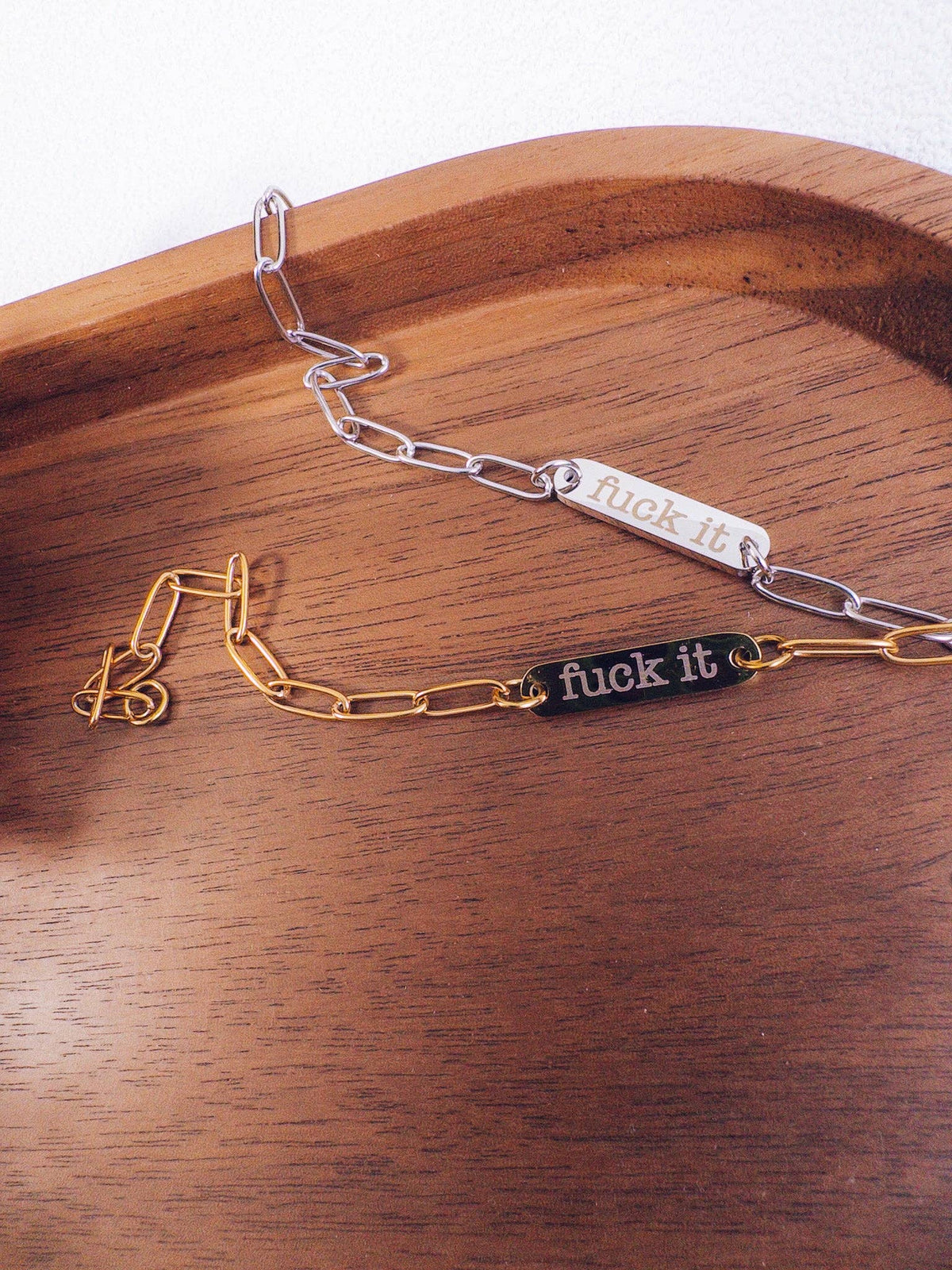 F*ck It Engraved Bar Bracelet