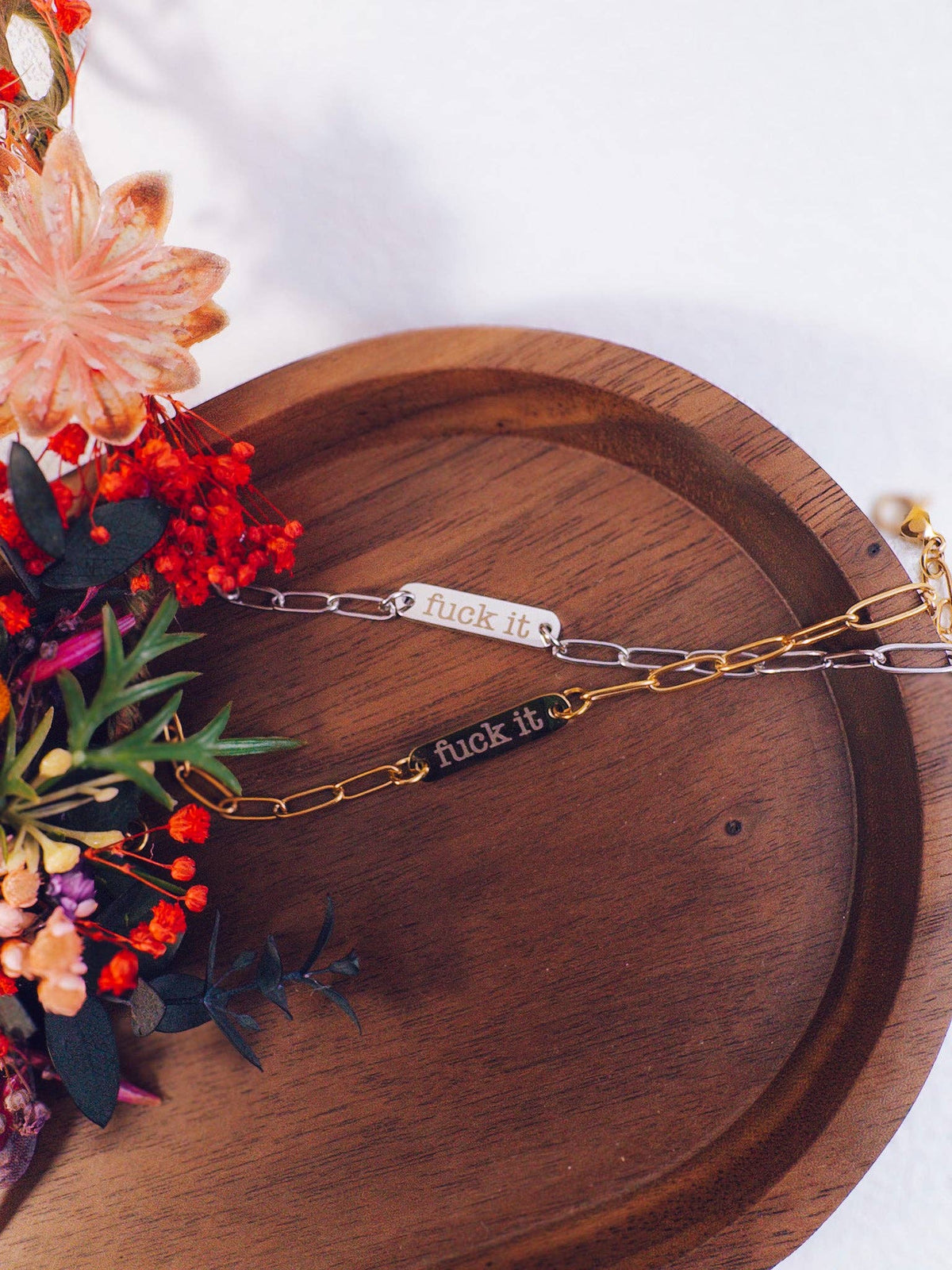 F*ck It Engraved Bar Bracelet