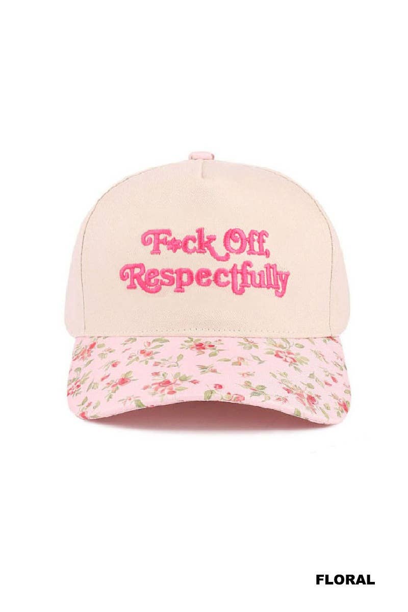"F*ck Off Respectfully" Two Tone Canvas Cotton Cap