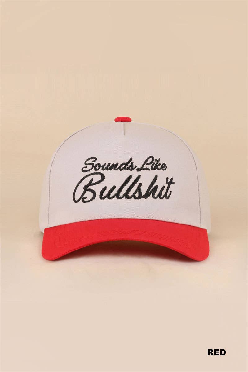 "Sounds Like Bullshit" Two Tone Canvas Cotton Cap