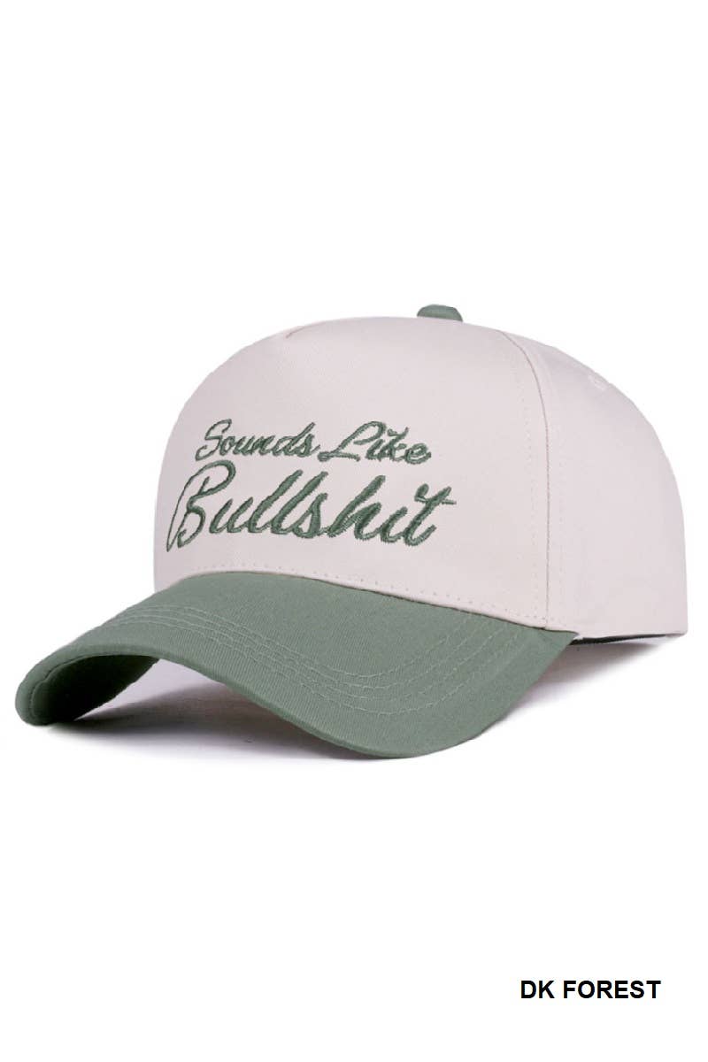 "Sounds Like Bullshit" Two Tone Canvas Cotton Cap