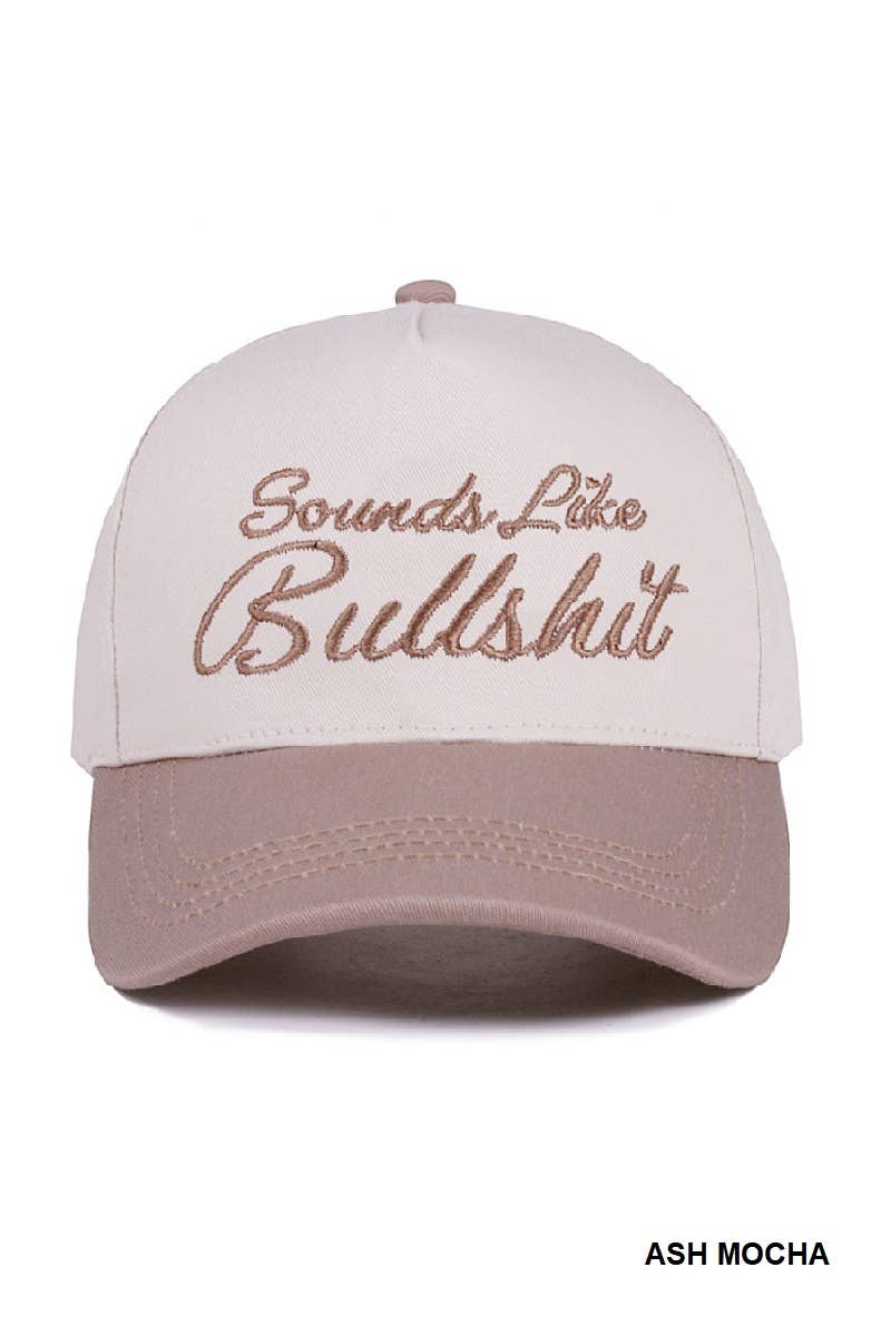 "Sounds Like Bullshit" Two Tone Canvas Cotton Cap