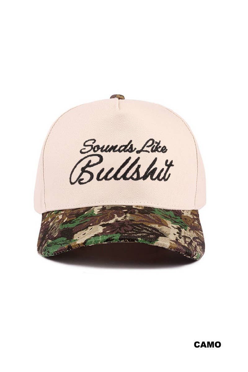 "Sounds Like Bullshit" Two Tone Canvas Cotton Cap