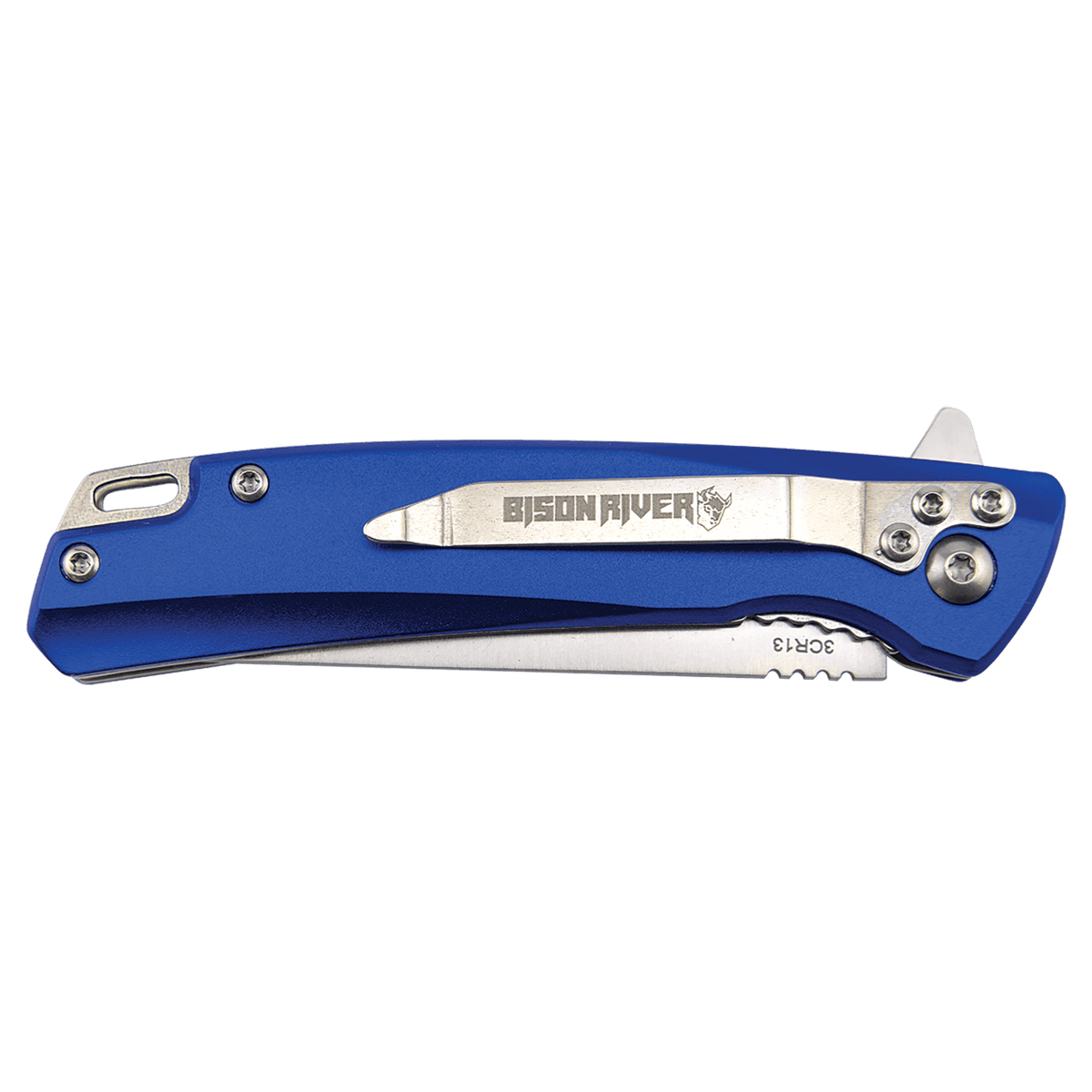 Bison River 4" Blue Everyday Carry Knife with Ball Bearing Open Mechanism