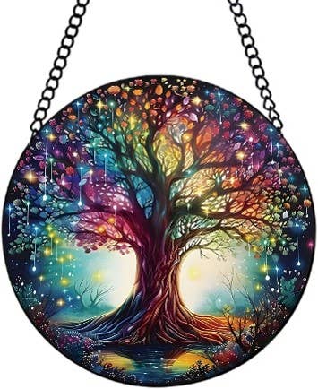 Glass Sun Catcher - Galaxy Tree of Life