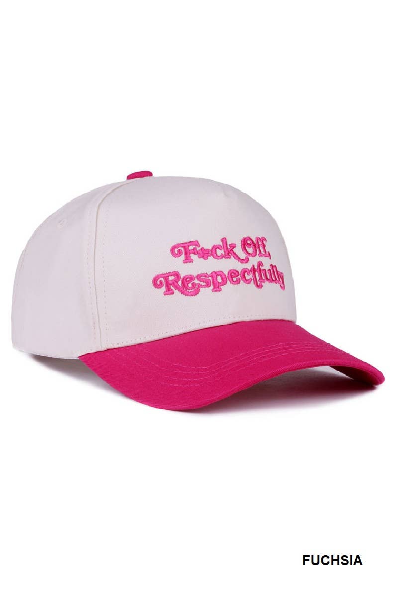 "F*ck Off Respectfully" Two Tone Canvas Cotton Cap