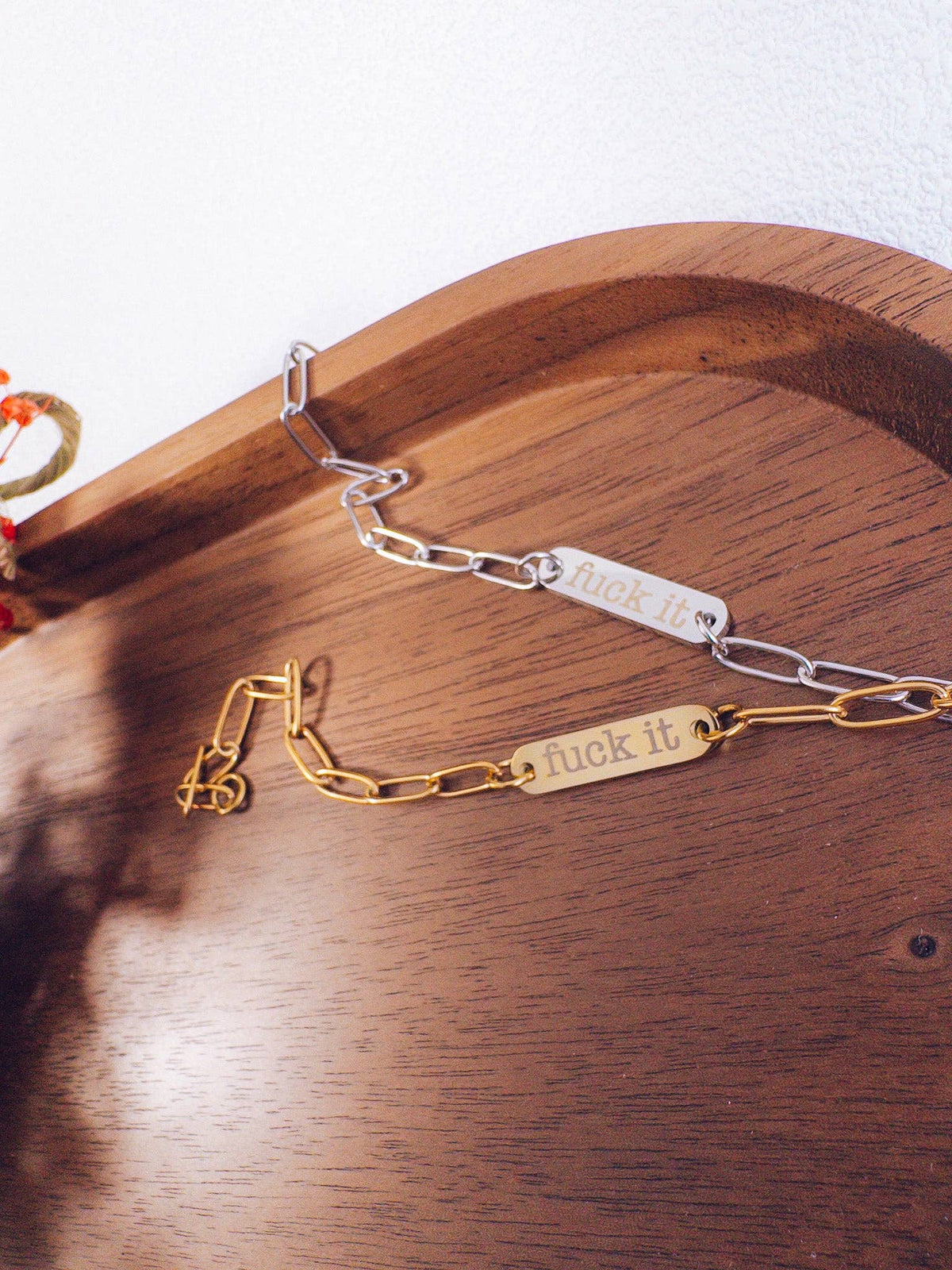 F*ck It Engraved Bar Bracelet