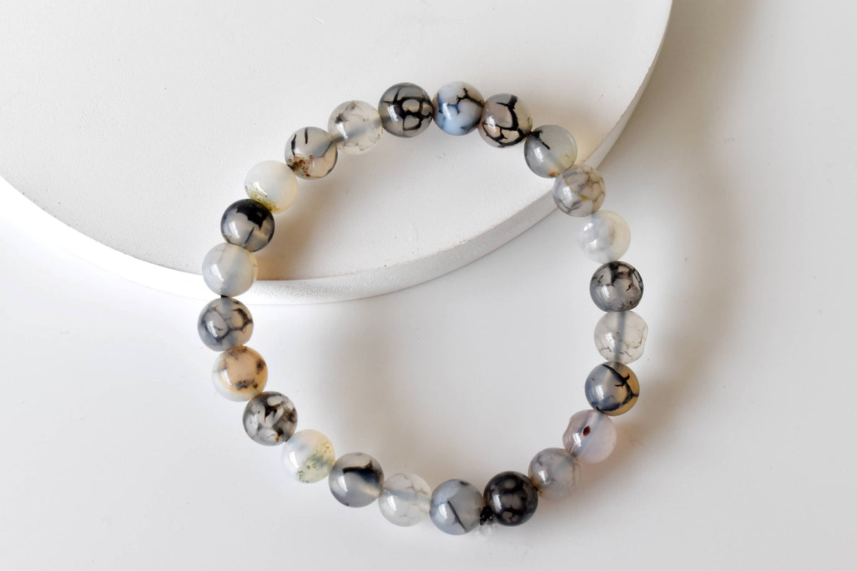 Healing Bracelet | Dragon Vein Agate | Gemstone Bracelet