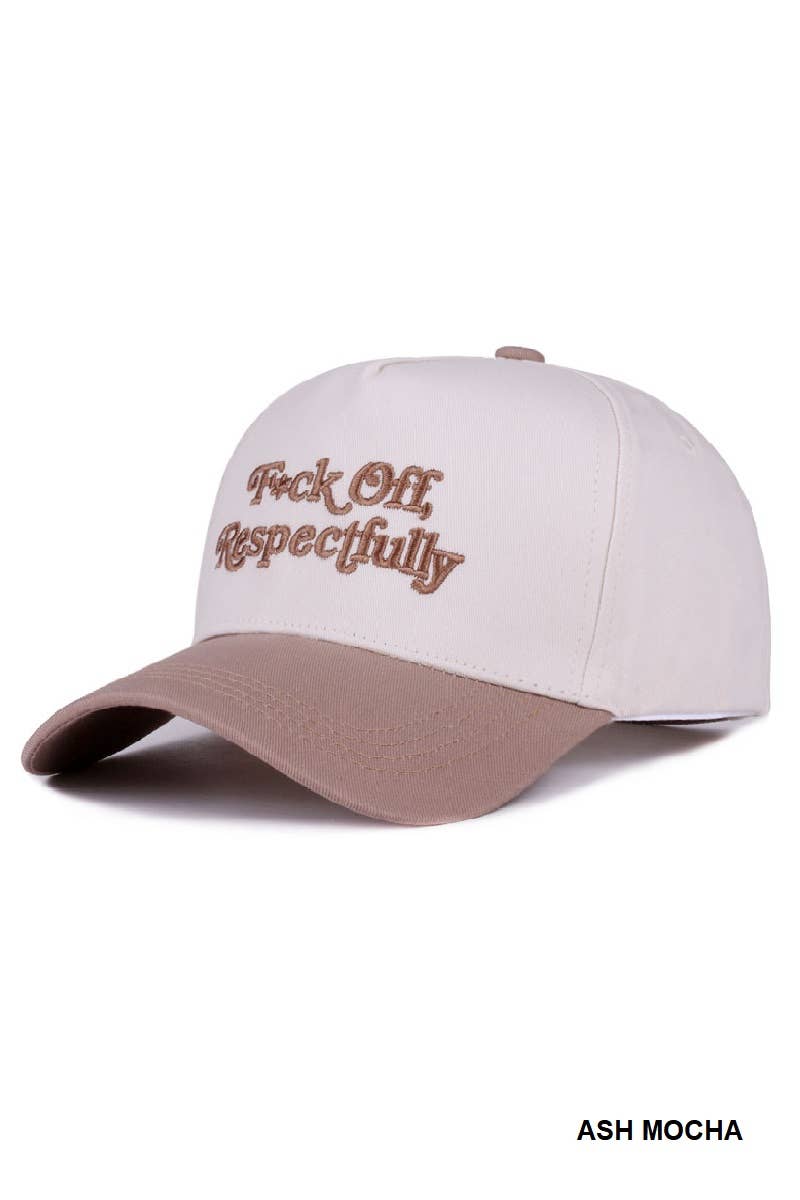 "F*ck Off Respectfully" Two Tone Canvas Cotton Cap