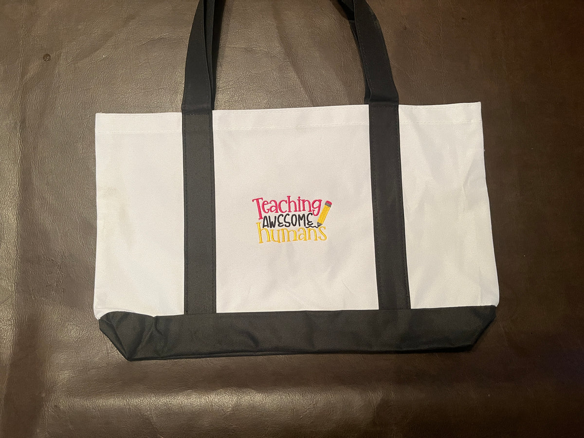 Teaching Awesome Humans Embroidered Teacher Bag