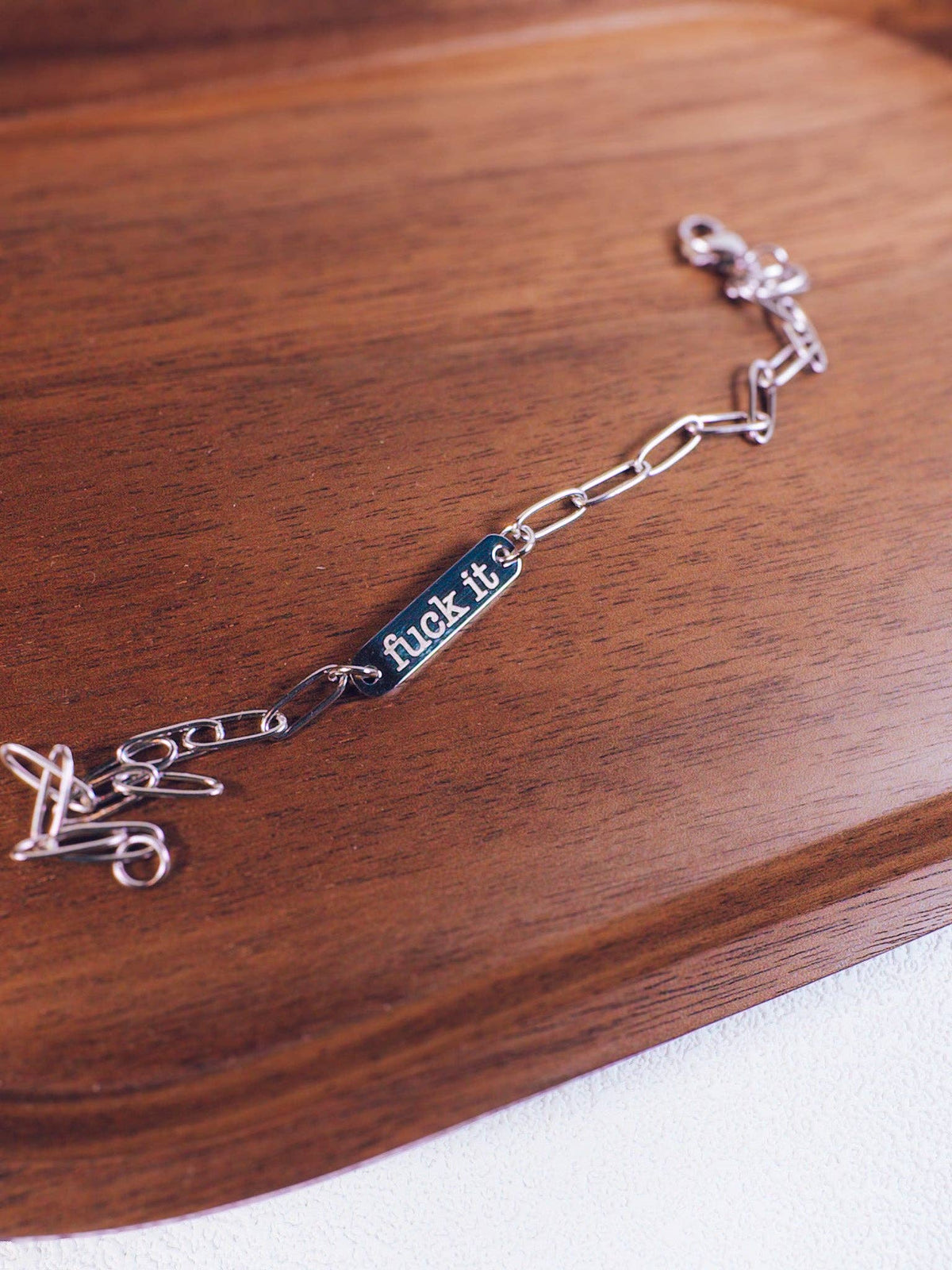 F*ck It Engraved Bar Bracelet