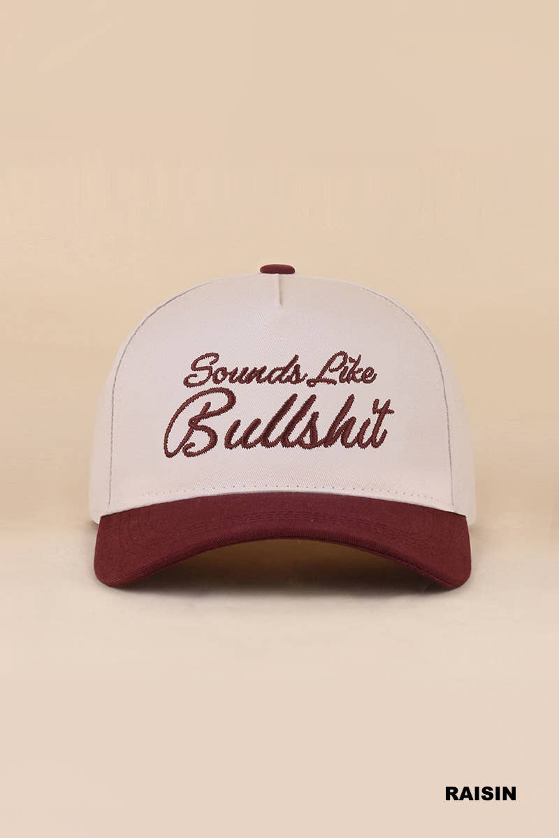 "Sounds Like Bullshit" Two Tone Canvas Cotton Cap