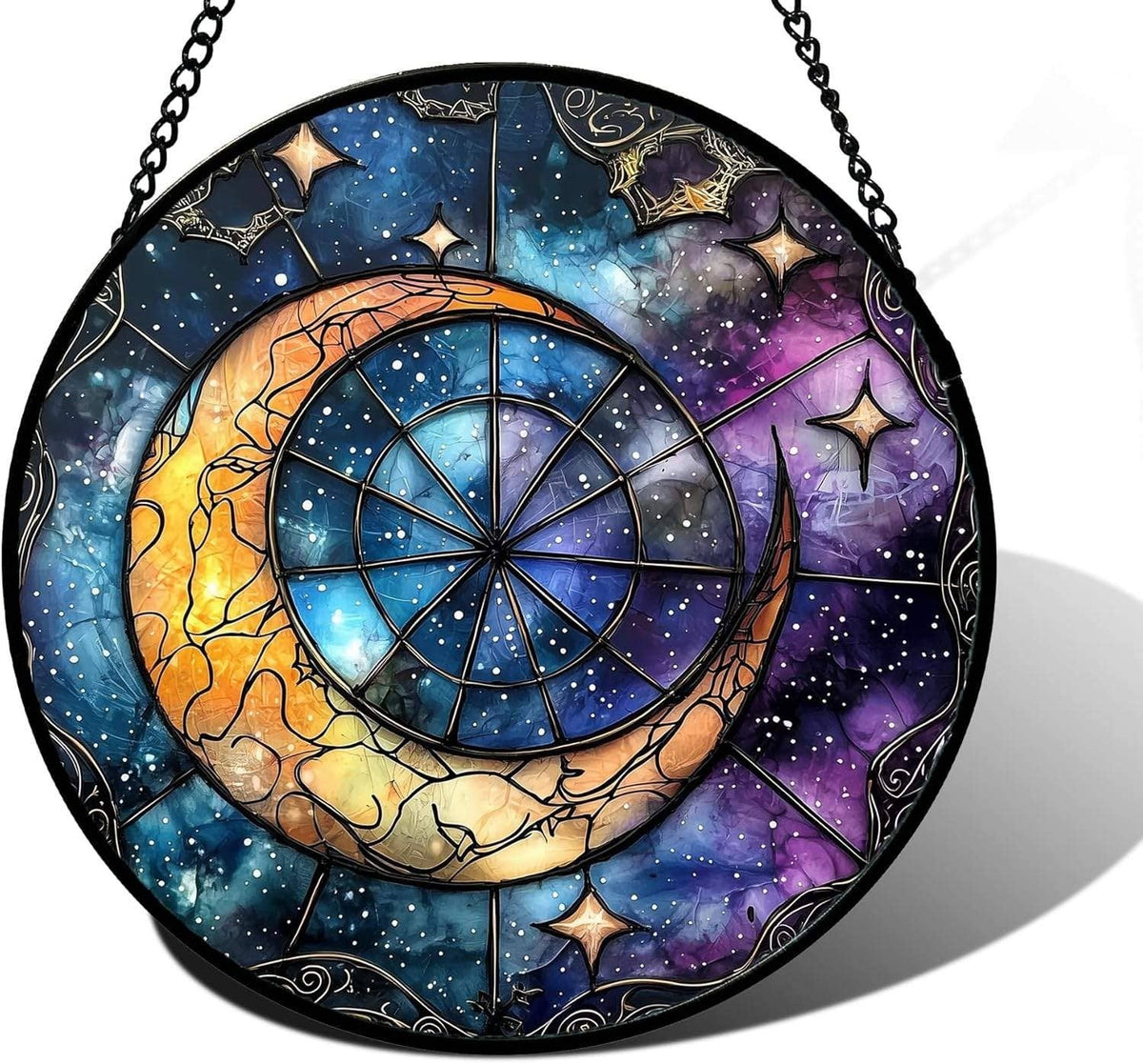 Glass Suncatcher - Galaxy Moon