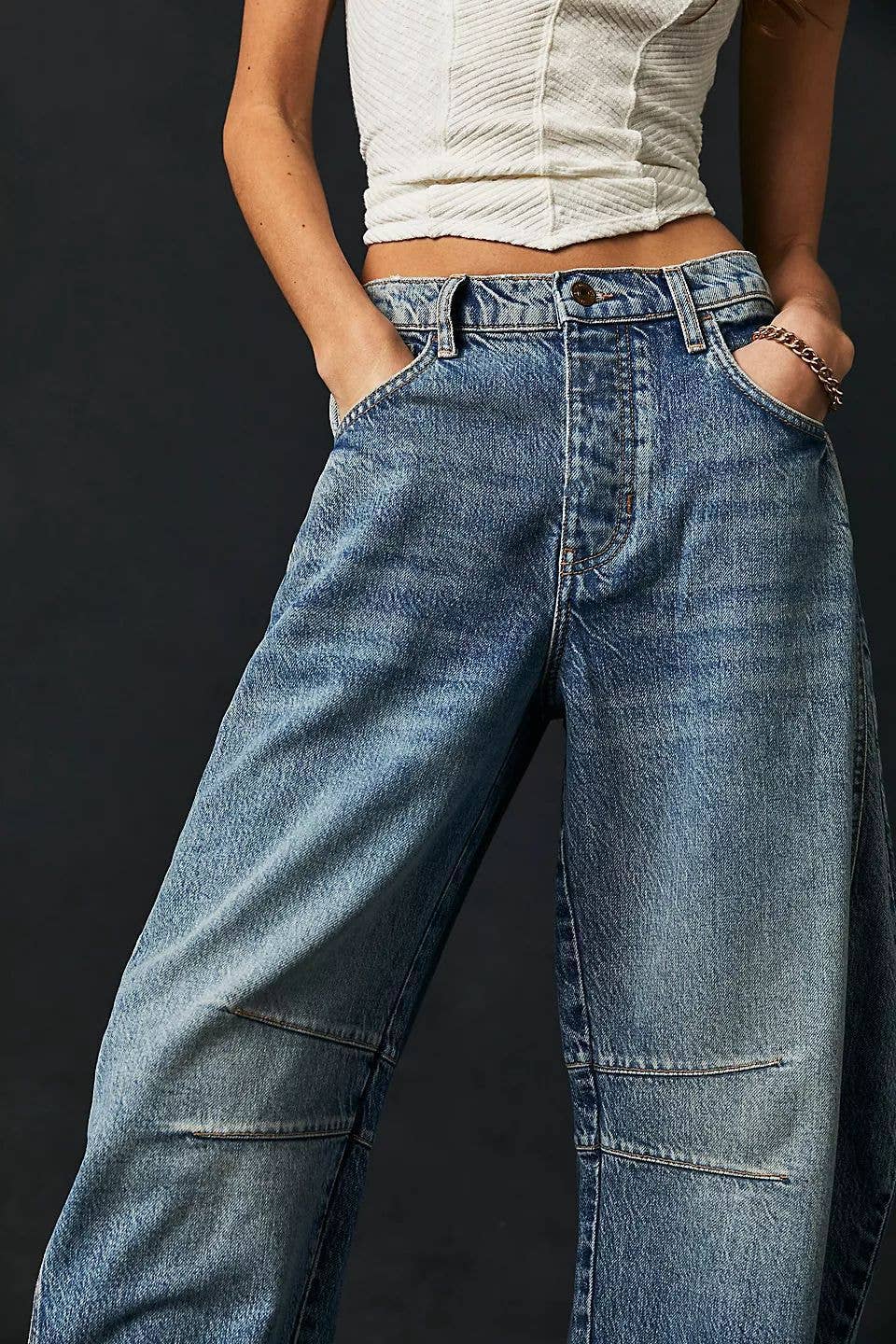 Wide Leg Jeans High Waist Loose Fit