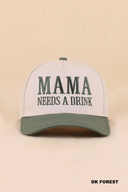 "Mama Needs A Drink" Two Tone Snapback Hat