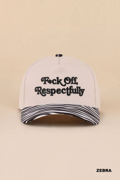 "F*ck Off Respectfully" Two Tone Canvas Cotton Cap