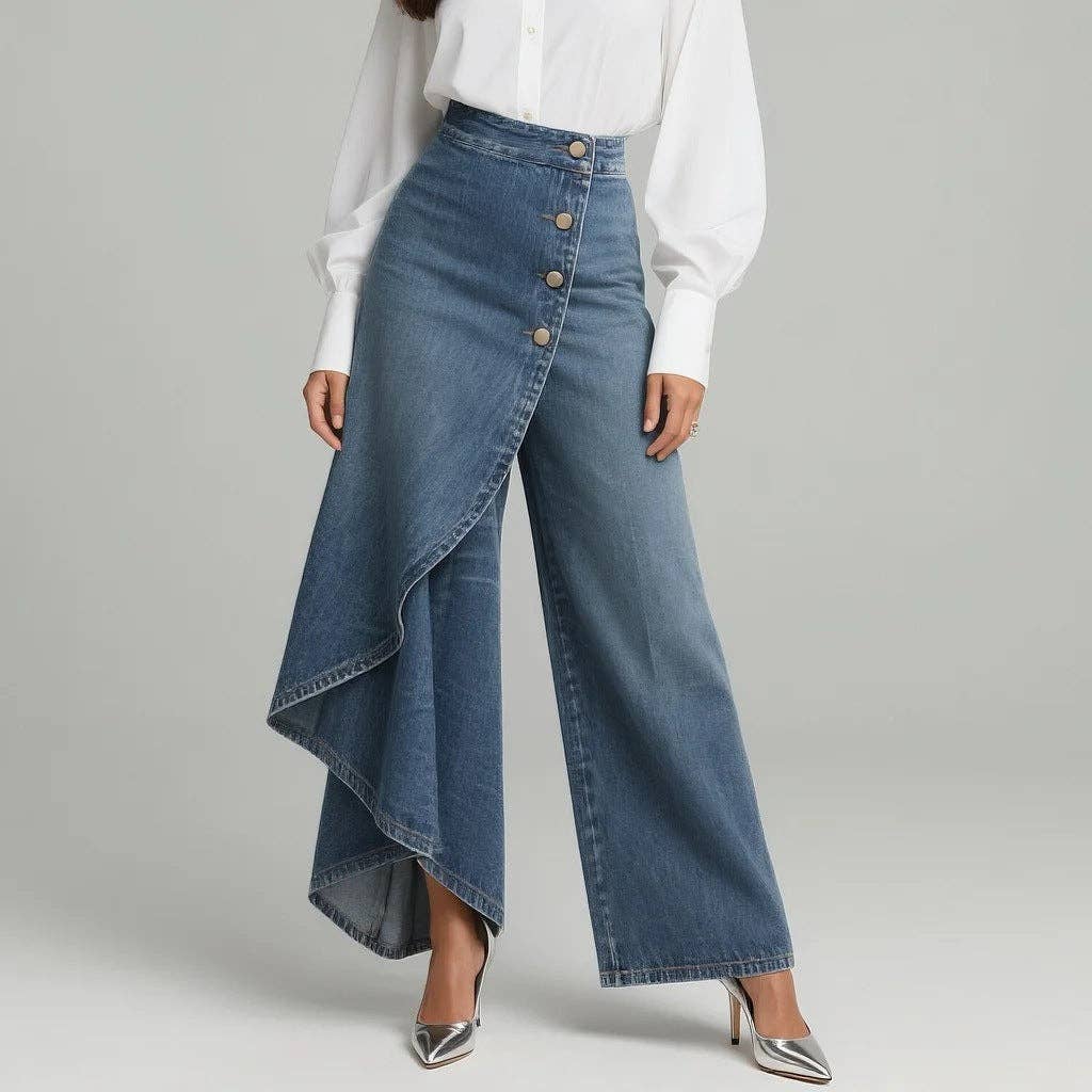 Denim Wide Leg High Waist Jeans