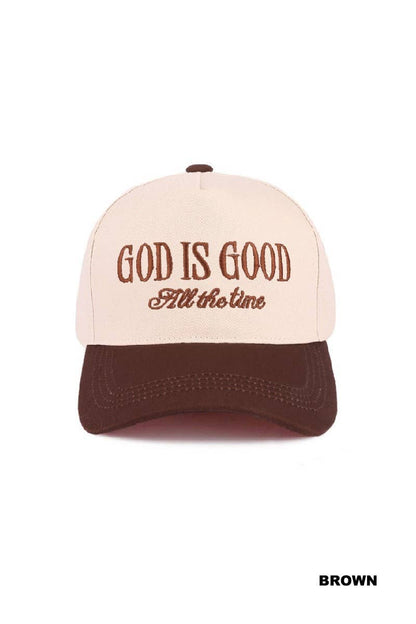 GOD IS GOOD (All the Time) Two Tone Trucker Hat