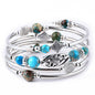 Natural Stone Wrap Beaded Bracelet Bangle