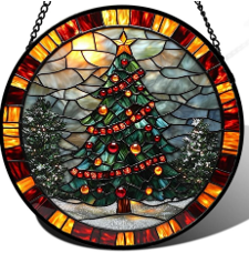 Glass Suncatcher - Christmas Tree