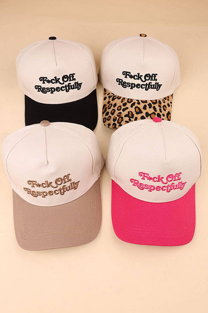 "F*ck Off Respectfully" Two Tone Canvas Cotton Cap
