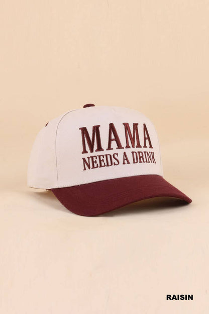 "Mama Needs A Drink" Two Tone Snapback Hat