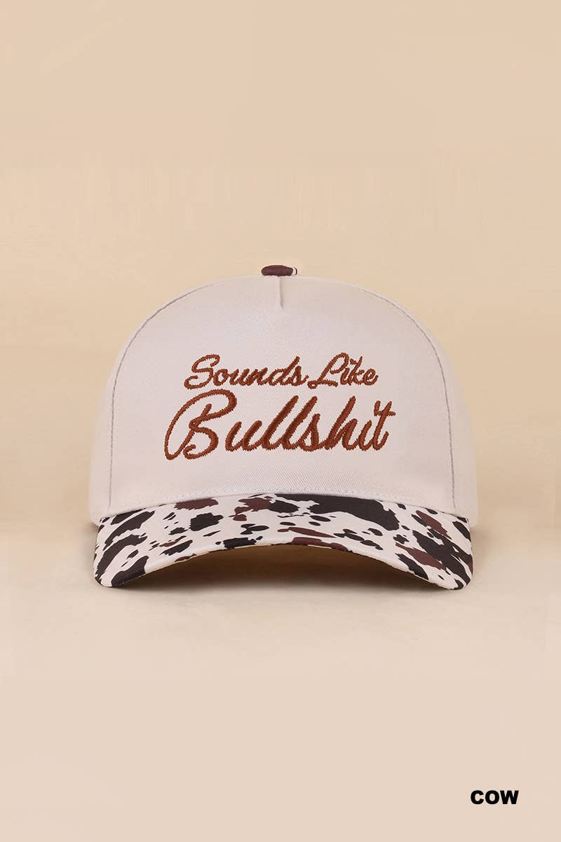 "Sounds Like Bullshit" Two Tone Canvas Cotton Cap
