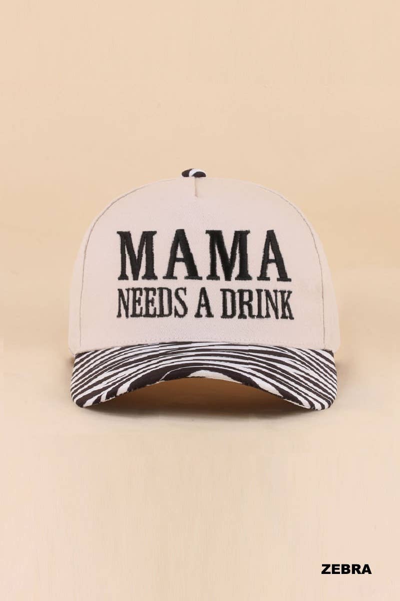 "Mama Needs A Drink" Two Tone Snapback Hat
