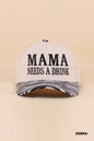 "Mama Needs A Drink" Two Tone Snapback Hat