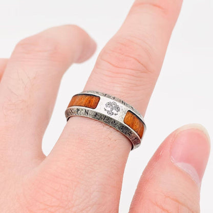 Tree of Life Rune Stainless Steel Ring