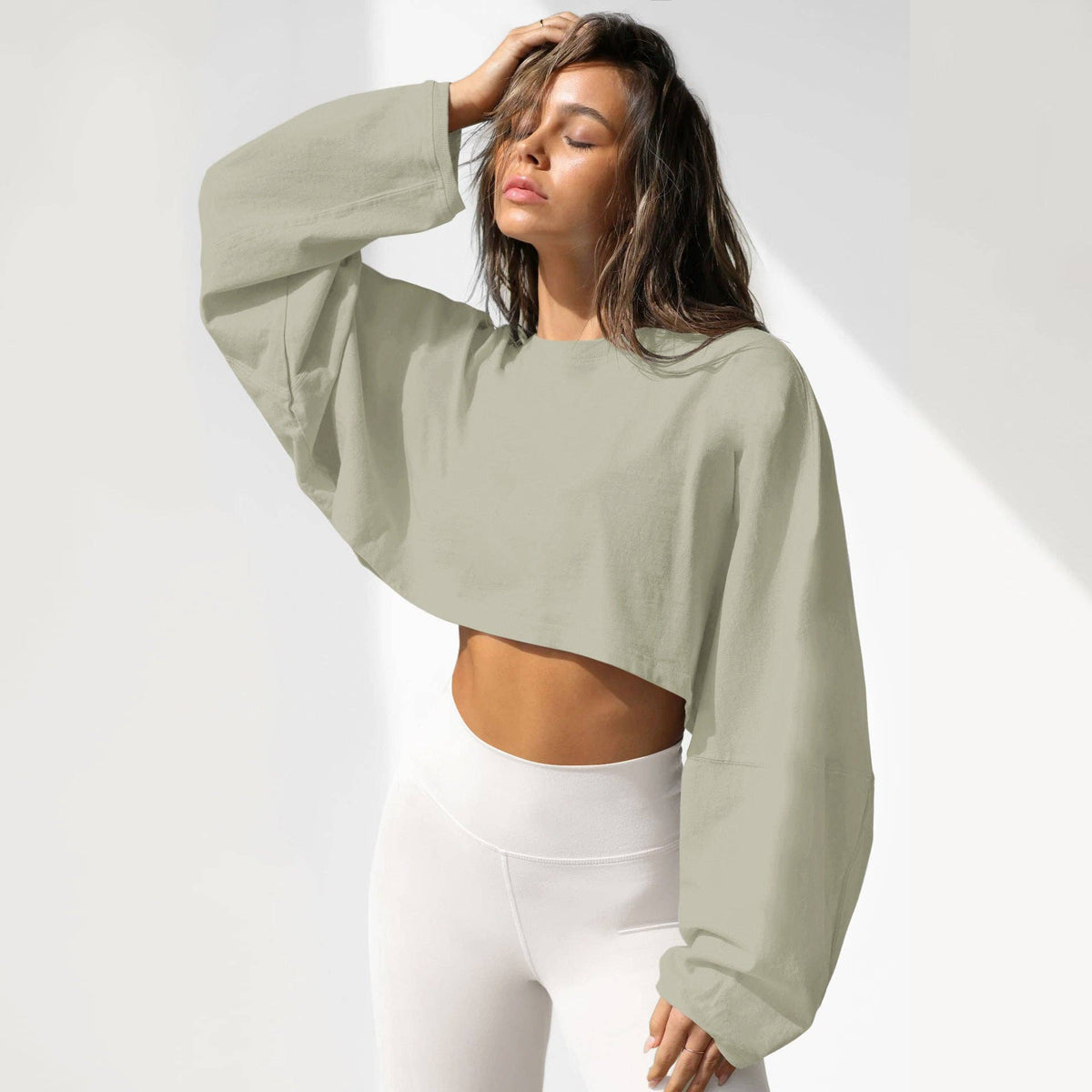 Cross-Border Exposed Button Crew Neck