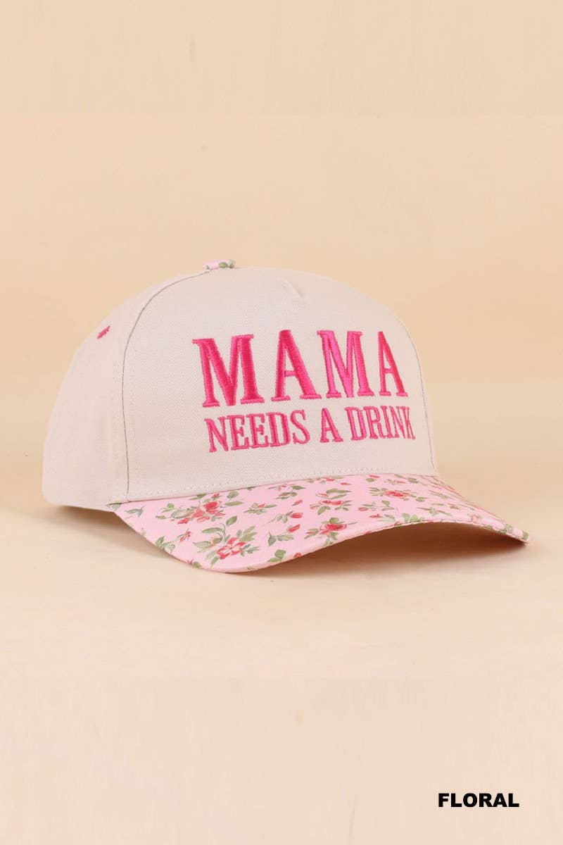 "Mama Needs A Drink" Two Tone Snapback Hat