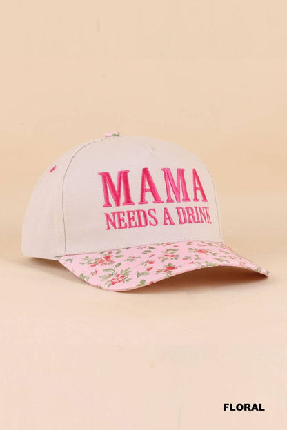 "Mama Needs A Drink" Two Tone Snapback Hat