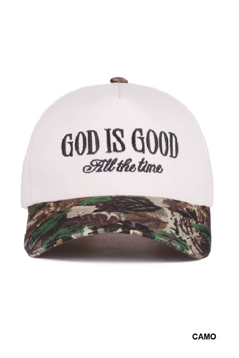 GOD IS GOOD (All the Time) Two Tone Trucker Hat