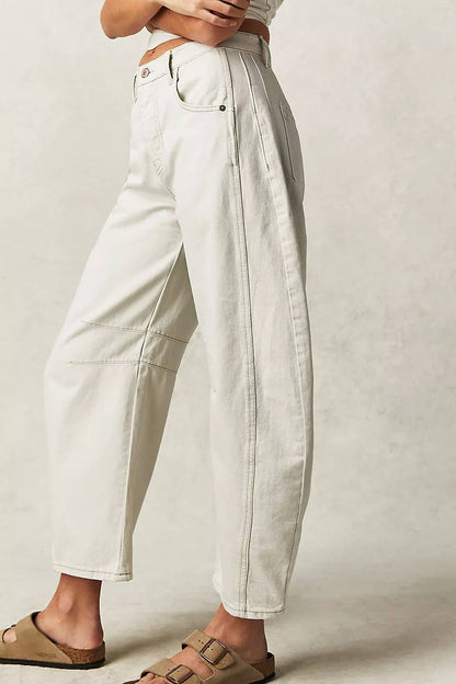 Wide Leg Jeans High Waist Loose Fit