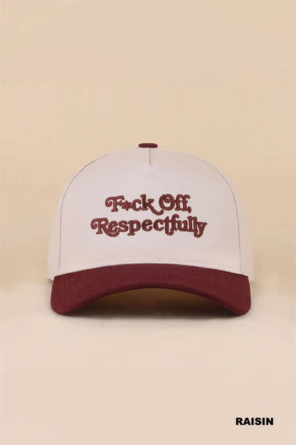 "F*ck Off Respectfully" Two Tone Canvas Cotton Cap