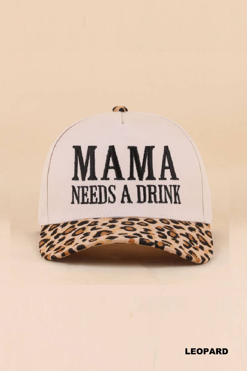 "Mama Needs A Drink" Two Tone Snapback Hat