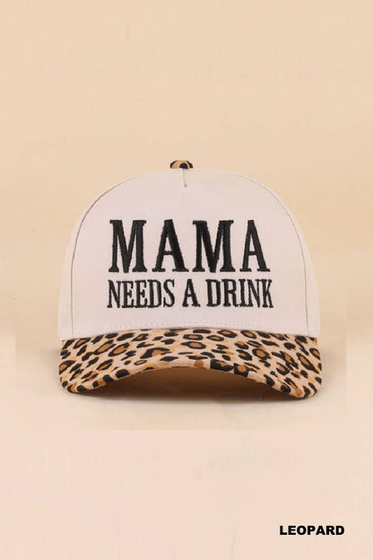"Mama Needs A Drink" Two Tone Snapback Hat