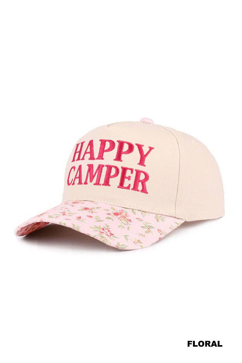Happy Camper Two Tone Cotton Hat