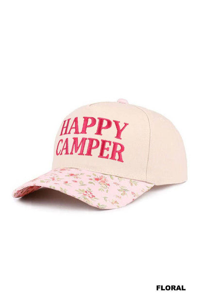 Happy Camper Two Tone Cotton Hat