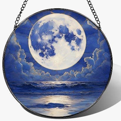 Glass Sun Catcher - Moon & Ocean