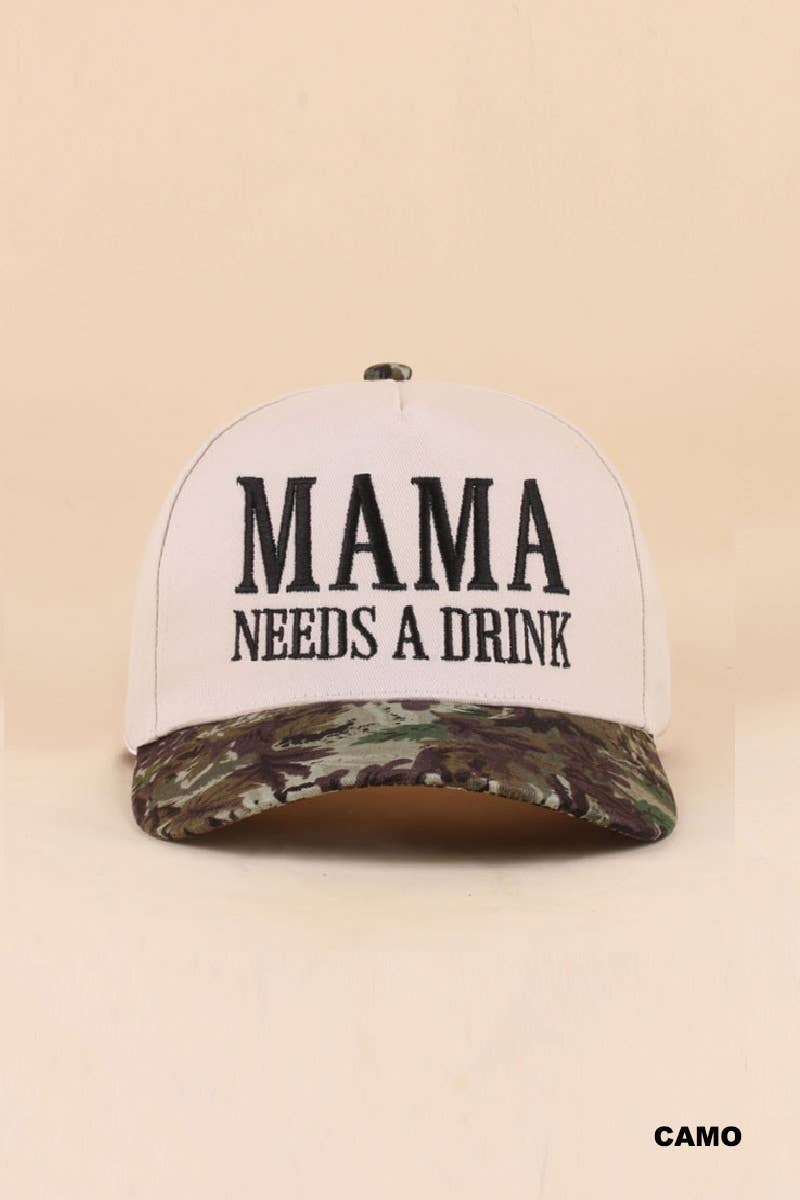 "Mama Needs A Drink" Two Tone Snapback Hat