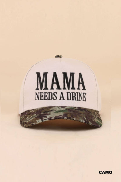 "Mama Needs A Drink" Two Tone Snapback Hat