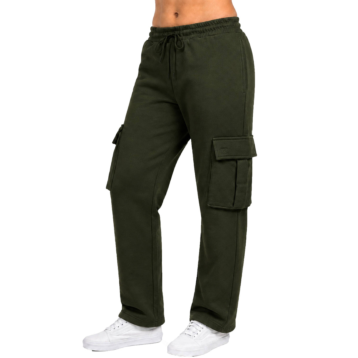 Womens Fleece-Lined Cargo Sweatpant