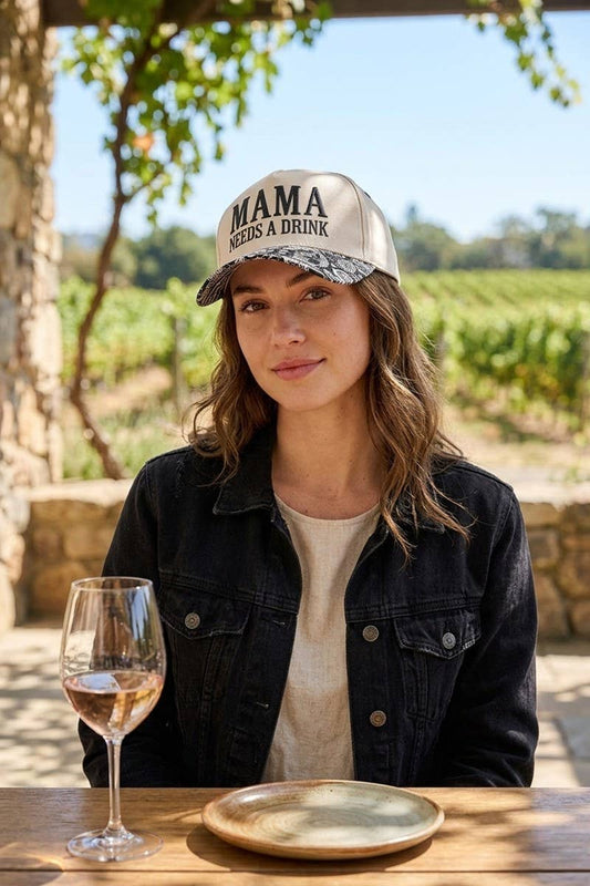 "Mama Needs A Drink" Two Tone Snapback Hat