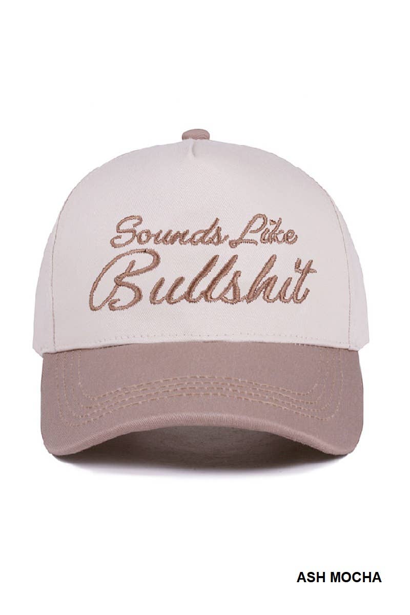 "Sounds Like Bullshit" Two Tone Canvas Cotton Cap