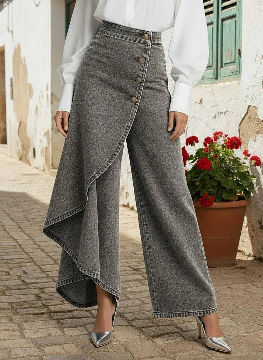 Denim Wide Leg High Waist Jeans