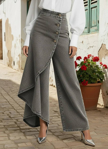 Denim Wide Leg High Waist Jeans